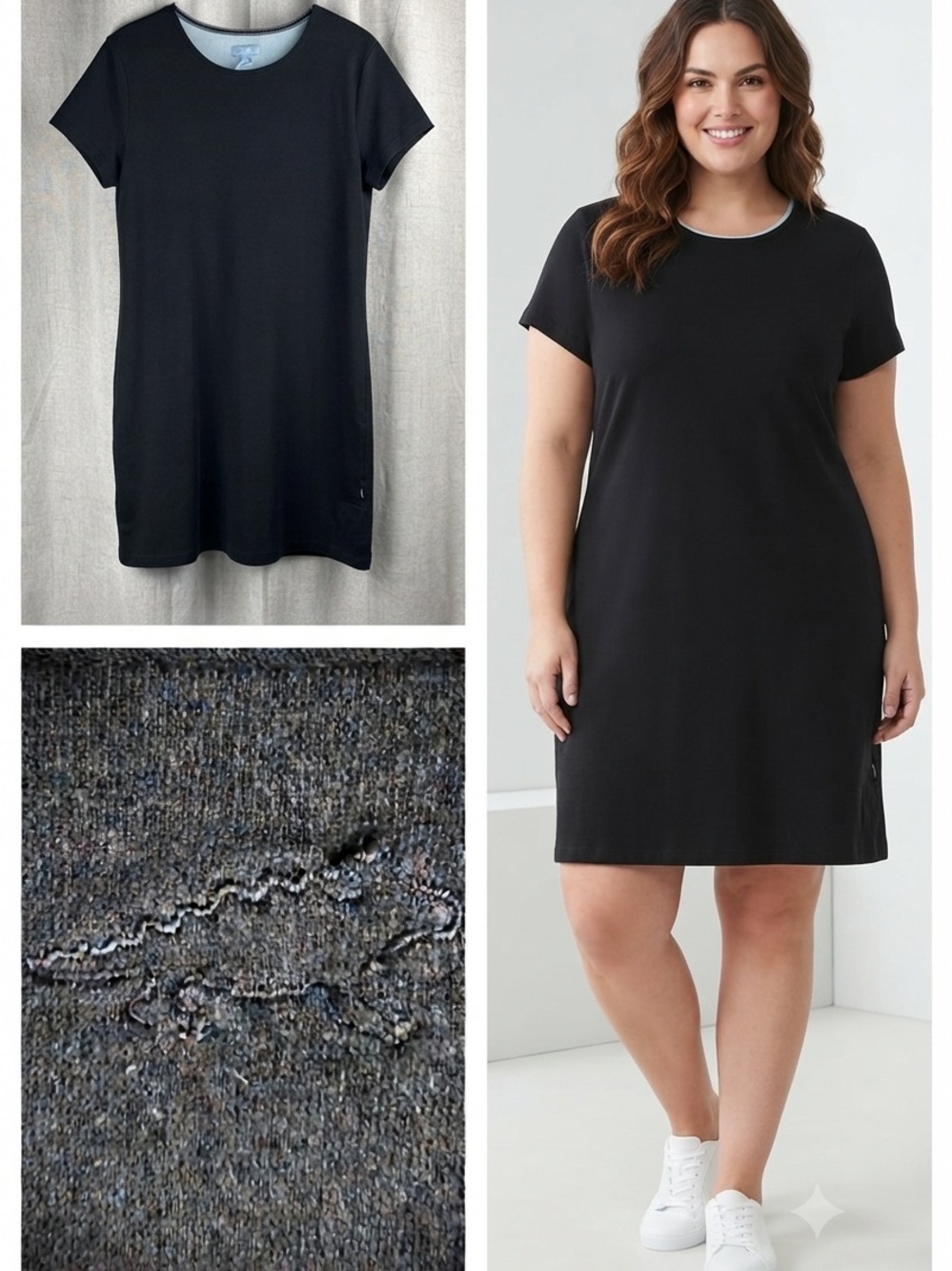 Horny Toad Tomboy Dress Black L Shift Thick Jersey Casual Active Fem Key Pocket